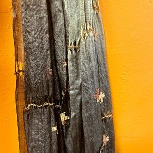 Elegant Black and Brown Scarf (silk)